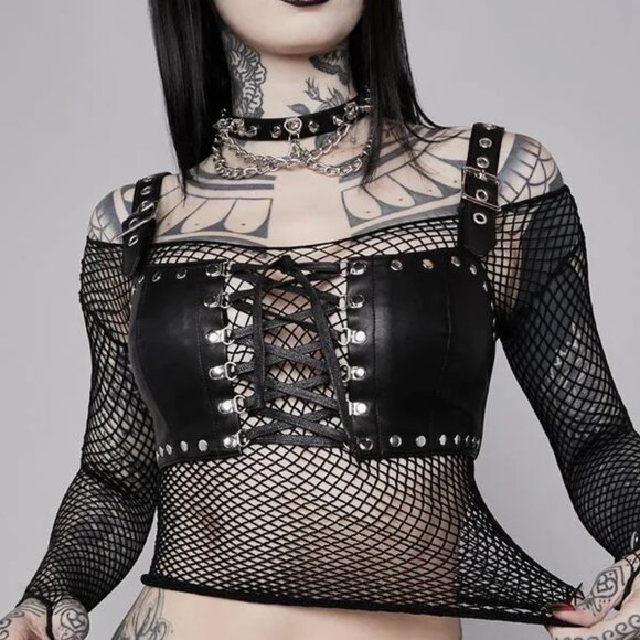 Widow Minutes To Midnight Bustier Top Black Medium - Picture 2 of 5